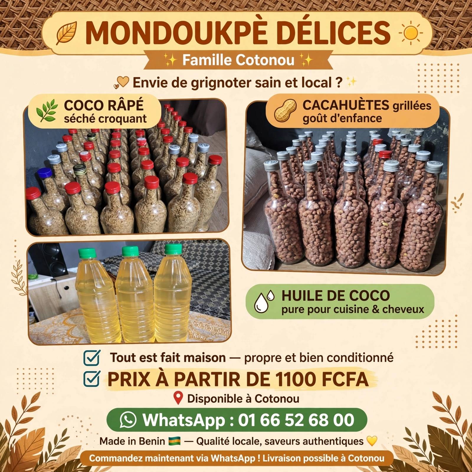 MONDOUKPÈ DÉLICES 
SPÉCIALITÉ TOUTES GAMMES D'AMUSE BOUCHE
